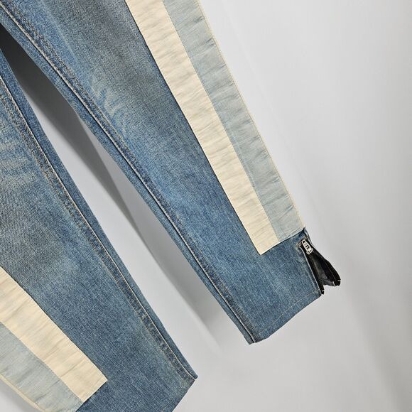 Rag & Bone Jeans Blue The Skinny Racer Relay Ankle Zip Side Striped Denim Sz 27 - Picture 6 of 8